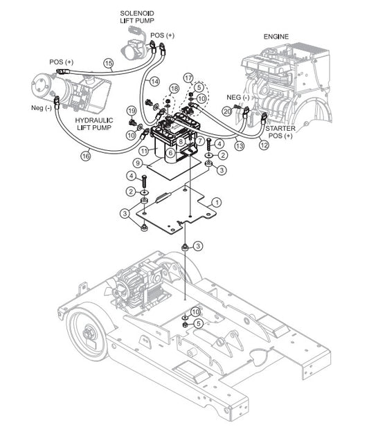 Battery Assembly Parts-SP6457 DEUTZ 57 HP DIESEL ENGINE