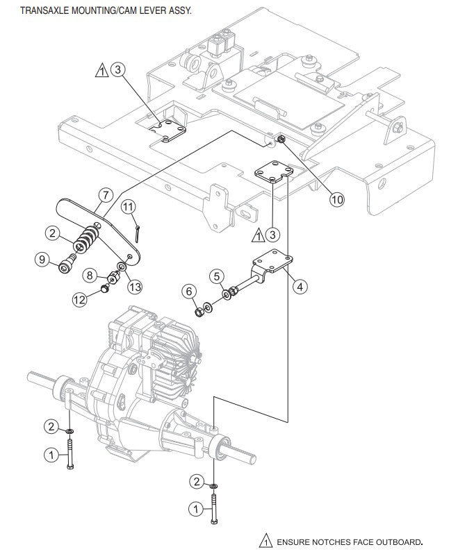 Transaxle Mounting/Cam Lever Assembly Parts-SP6457 DEUTZ 57 HP DIESEL ENGINE