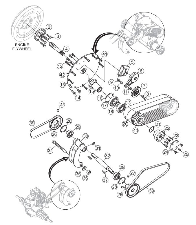 Pulley and V-Belt Assembly Parts-SP6457 DEUTZ 57 HP DIESEL ENGINE