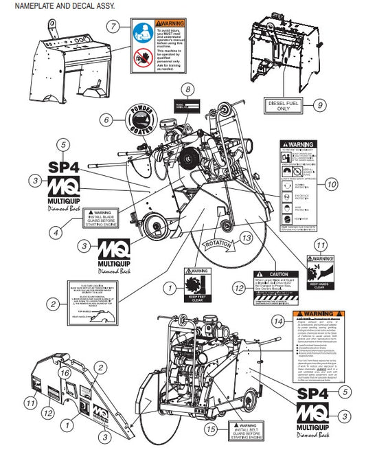 Nameplate and Decals Assembly Parts-SP6457 DEUTZ 57 HP DIESEL ENGINE