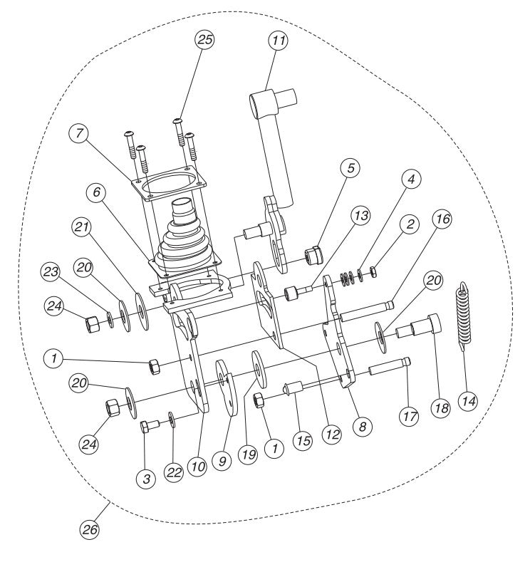 Joystick Mounting Assembly Parts-SP6457 DEUTZ 57 HP DIESEL ENGINE
