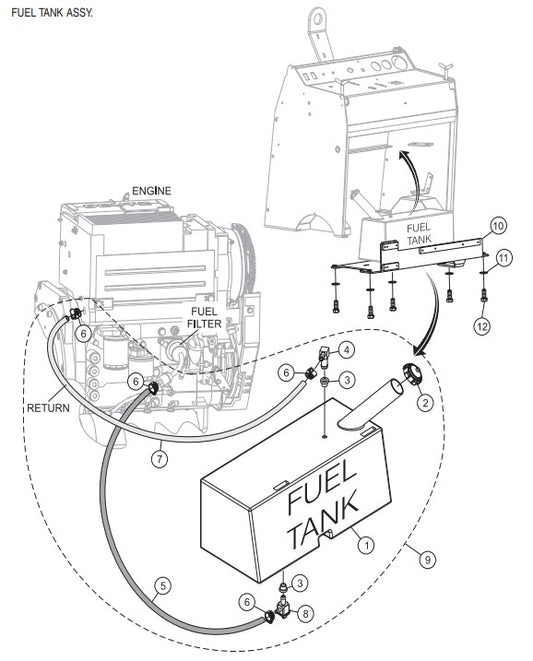 Fuel Tank Assembly Parts-SP6457 DEUTZ 57 HP DIESEL ENGINE