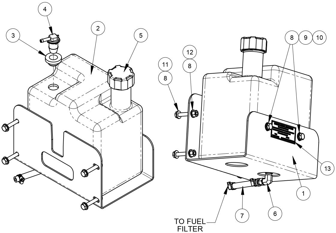 Gas Tank Assembly Parts For CC100 Single Headed Floor Grinder By Diamond Products