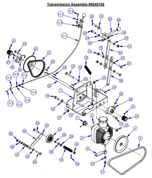 CC1800XL Gasoline Transmission Assembly Parts