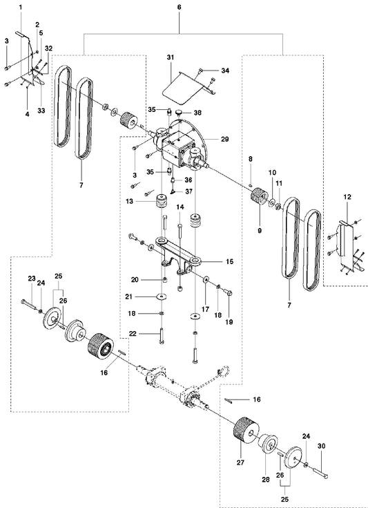 FS5000 Gear Box 1-Speed Assembly Parts by Husqvarna