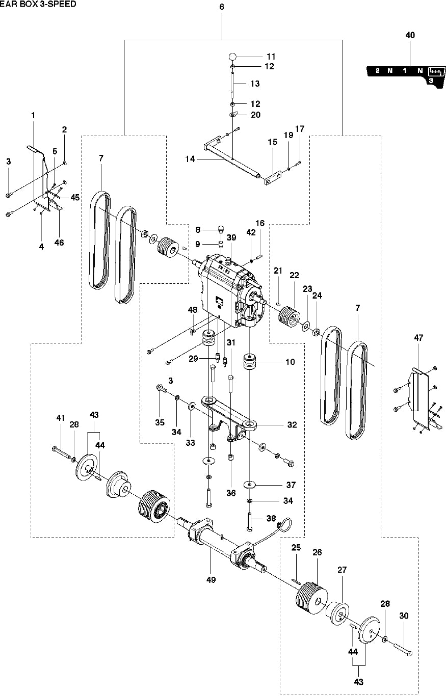 FS5000 Gear Box 3-Speed Assembly Parts by Husqvarna