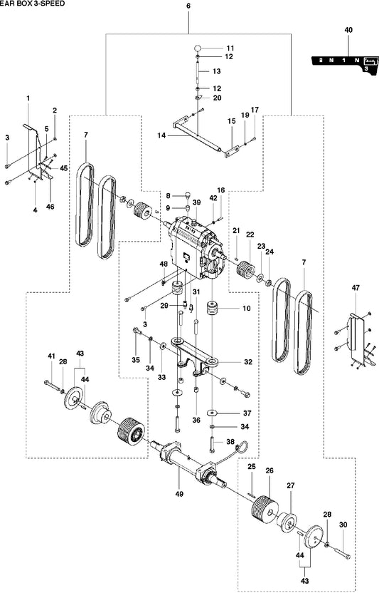 FS5000 Gear Box 3-Speed Assembly Parts by Husqvarna