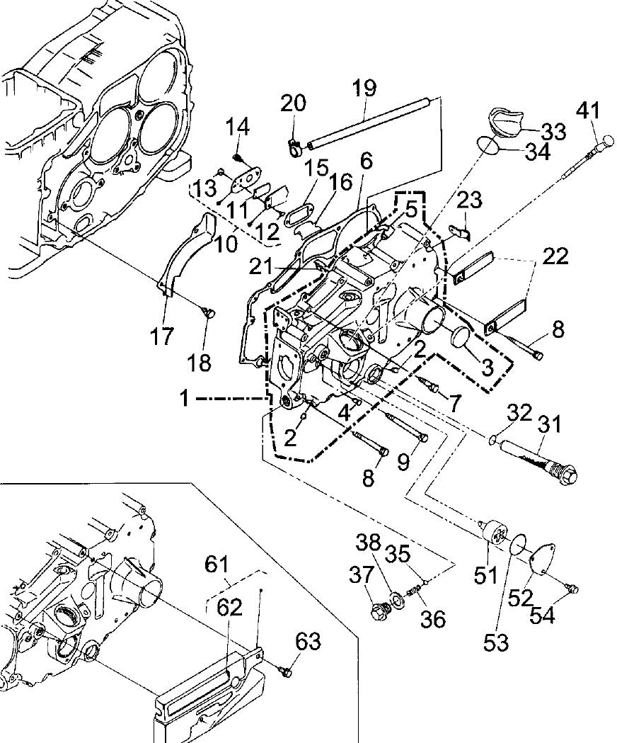 Gear Case Assembly Parts For MRH601DS KUBOTA EA330 Engine Vibratory Rollers By Multiquip