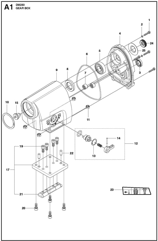 Gearbox Parts For Core Drill Motor DM 280 By Husqvarna
