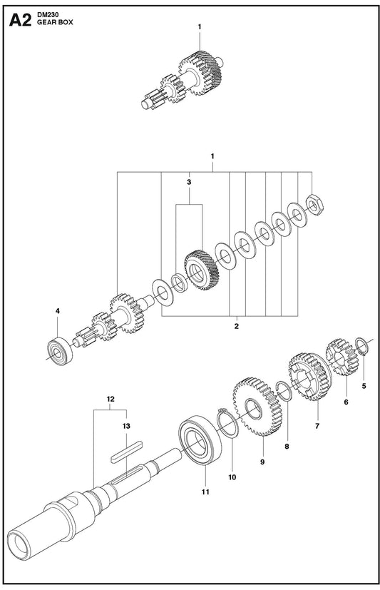 Gearbox Parts For Core Drill Motors DM230 By Husqvarna