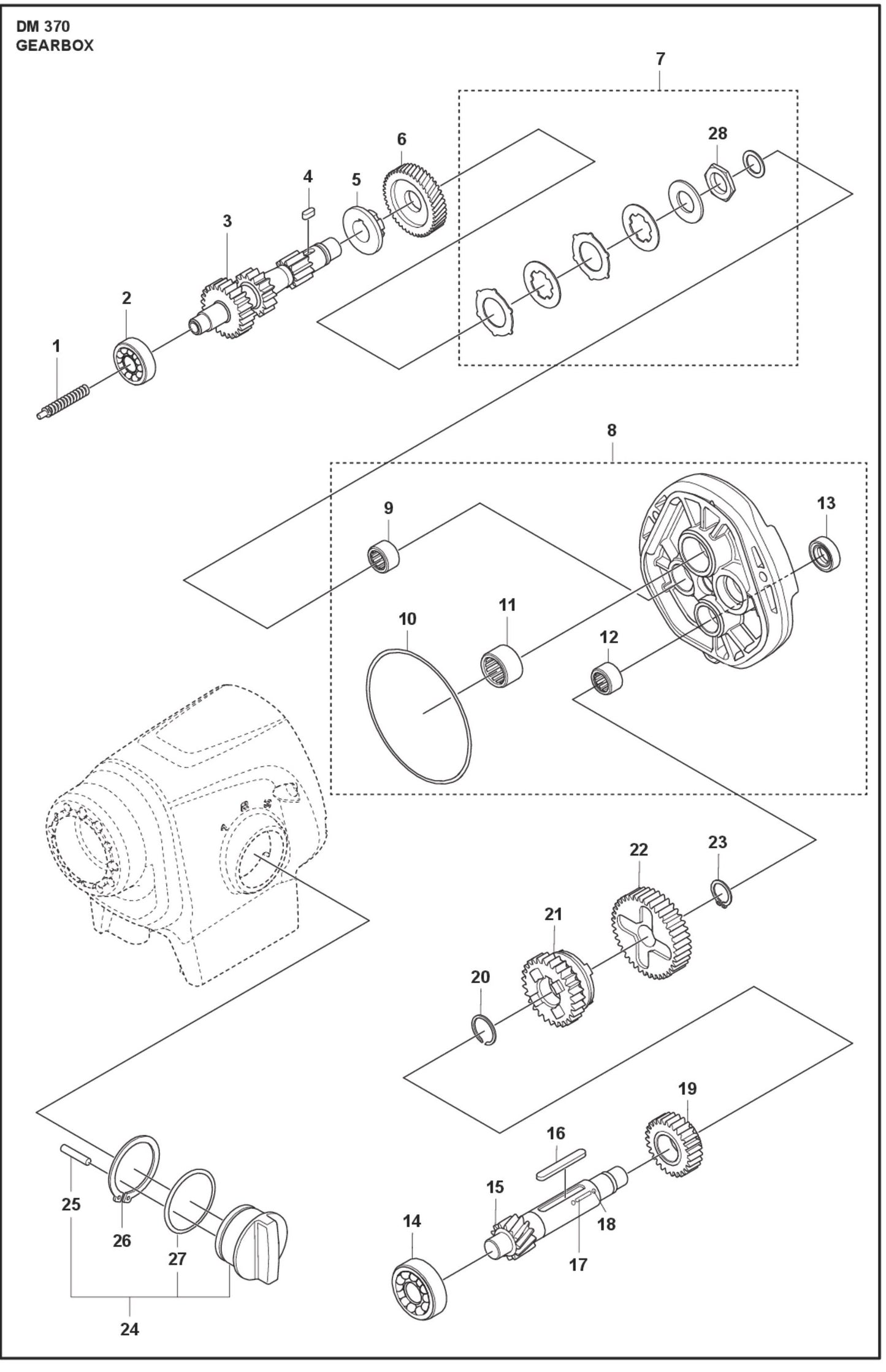 Gearbox Parts For Core Drill Motor DM 370 By Husqvarna