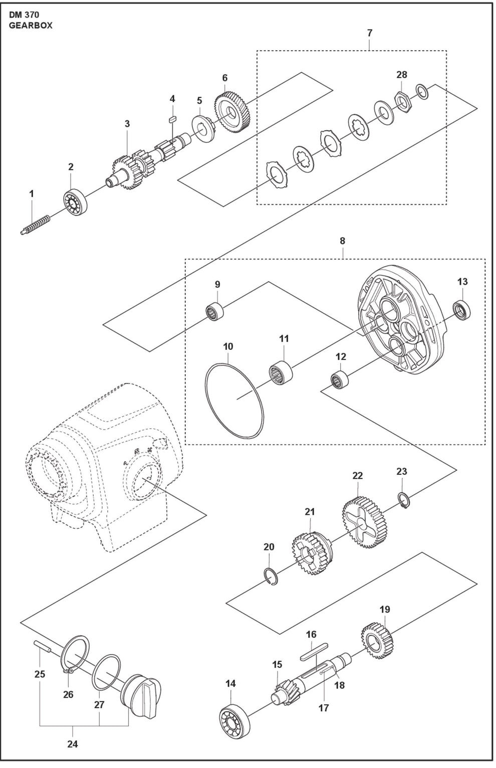 Gearbox Parts For Core Drill Motor DM 370 By Husqvarna
