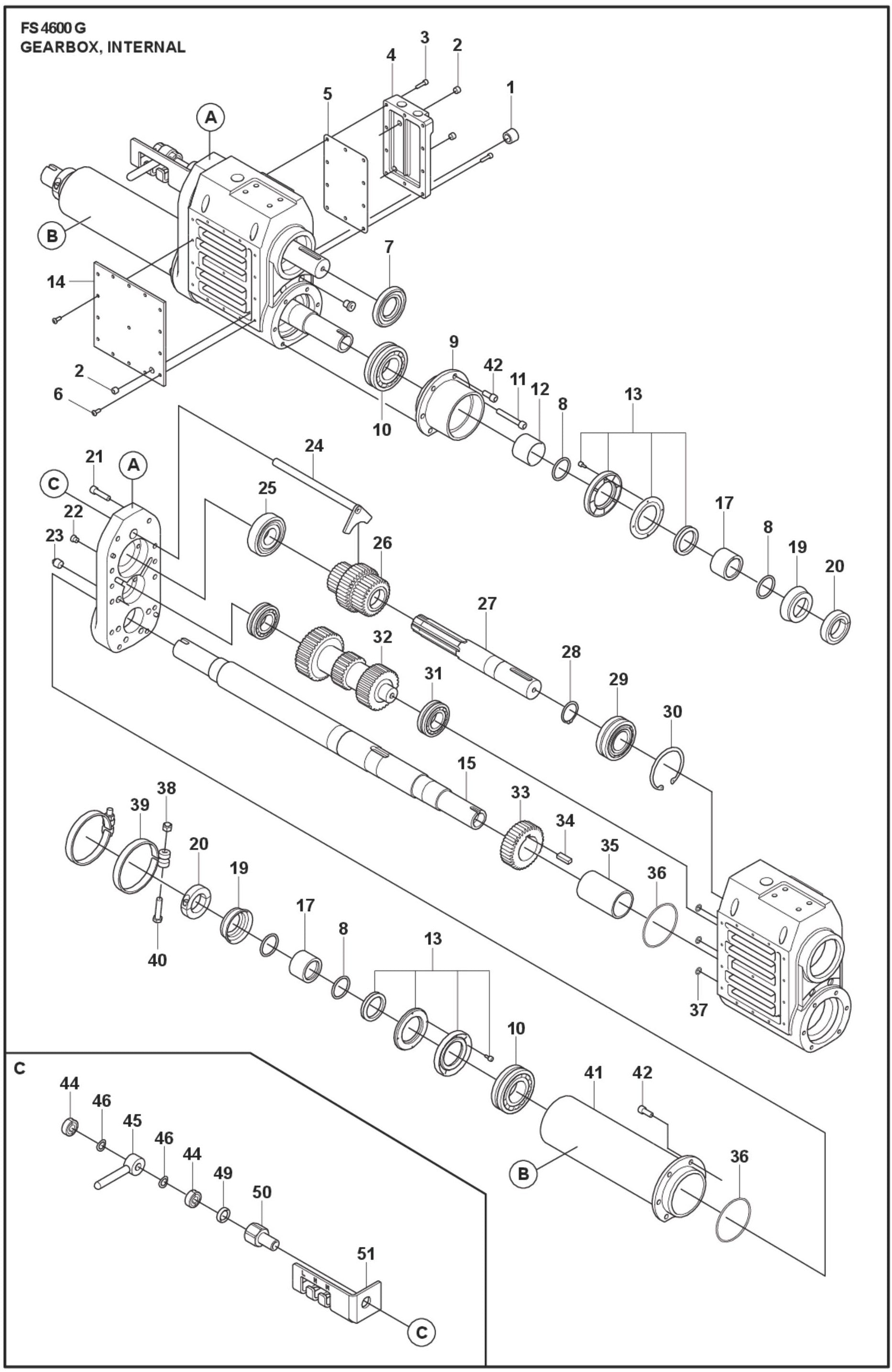 Gearbox, Internal Parts For FS4600 G by Husqvarna
