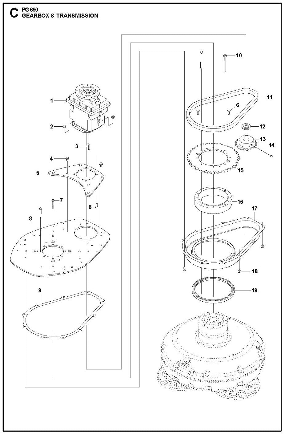 Gearbox And Transmission Parts For PG 690  By Husqvarna