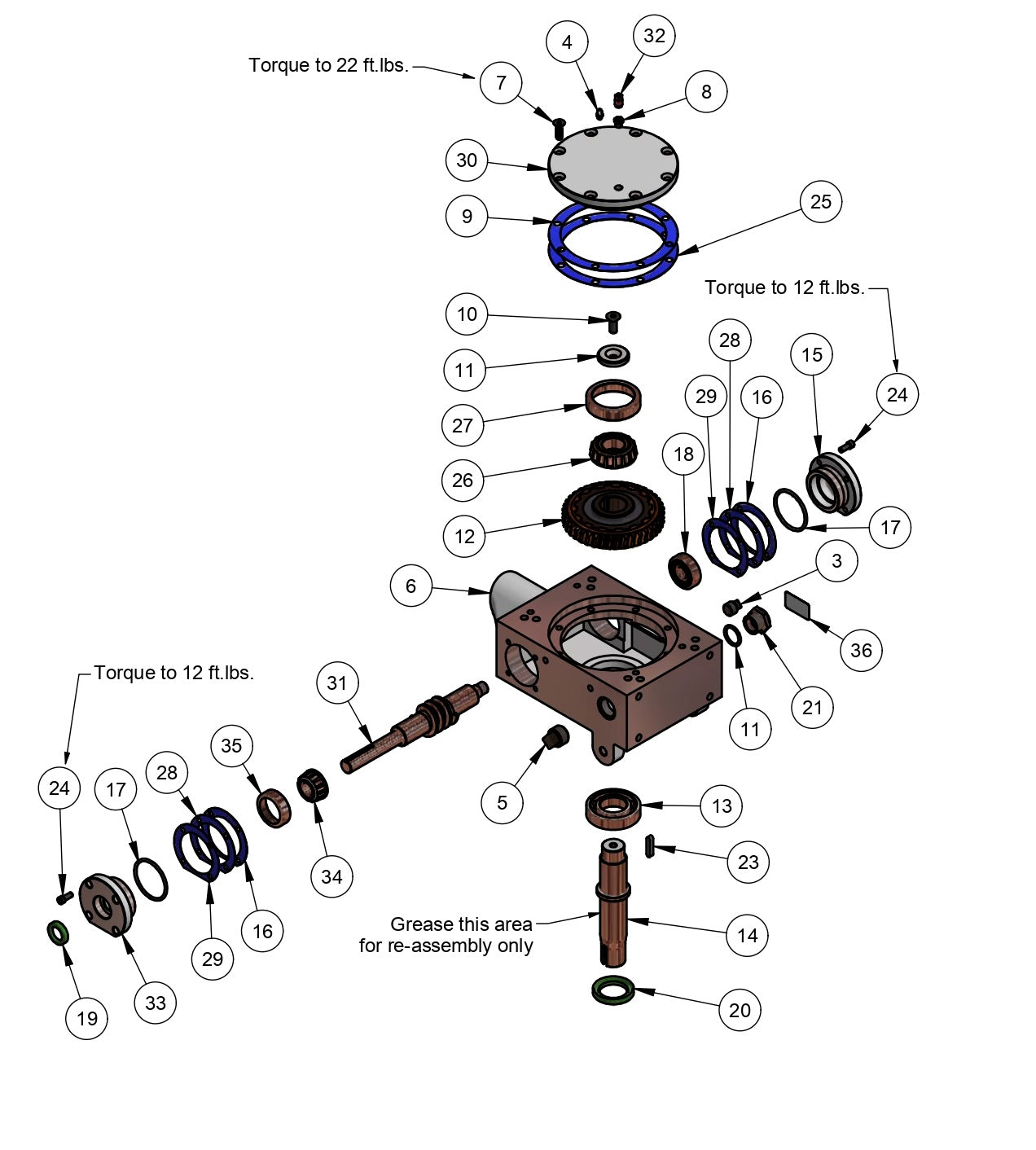 PRO436DF Gear Box Assembly Parts By Allen Engineering