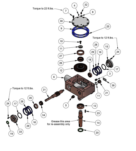 PRO436DF Gear Box Assembly Parts By Allen Engineering