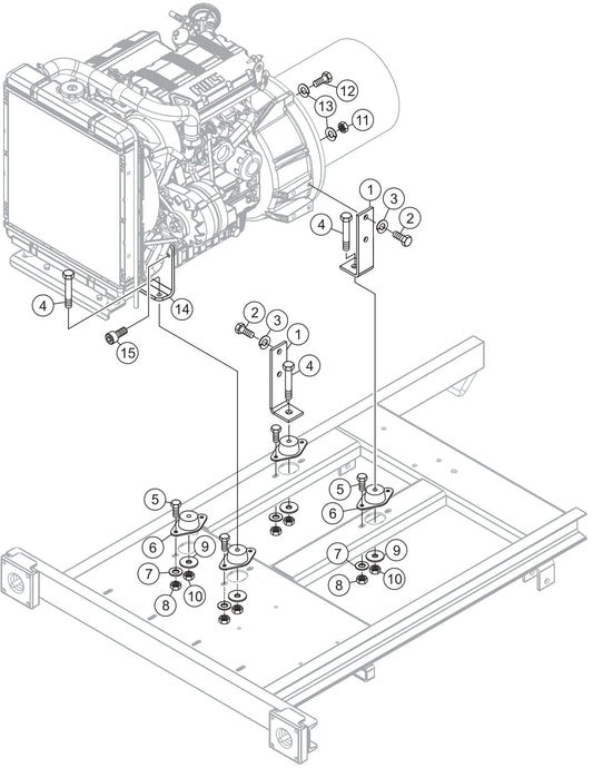 Generator/Engine Mounting Assembly Parts for LT12D50B Light Tower by Multiquip