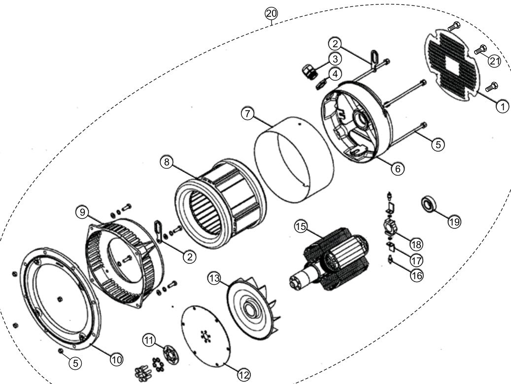 Generator (S/N 902149 AND ABOVE) Assembly Parts For LT12 Series Light Tower Assembly Parts 