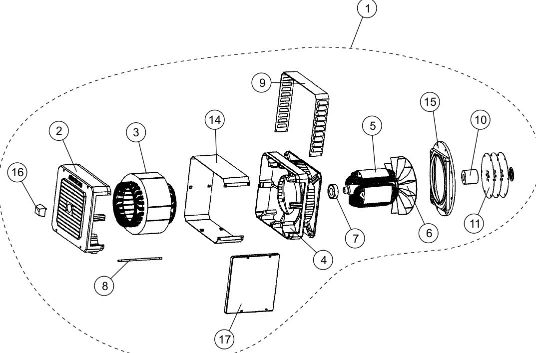 Generator Assembly (S/N 902148 AND BELOW) Parts For LT12 Series Light Tower By Multiquip