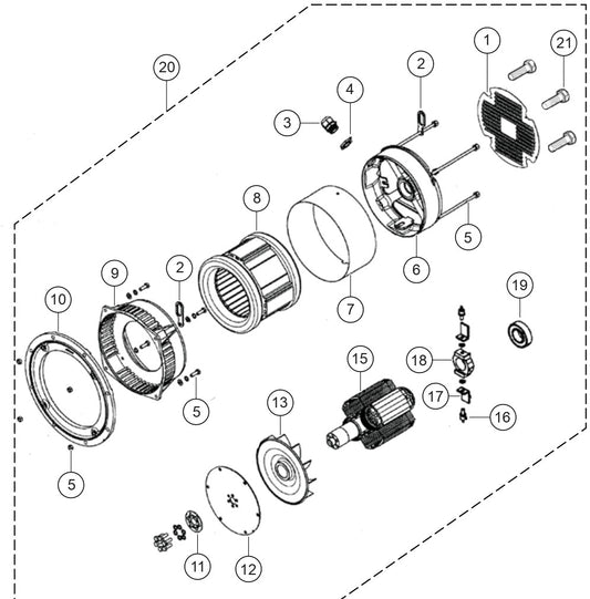 Generator  Assembly Parts For LT6KV Light Tower By Multiquip 
