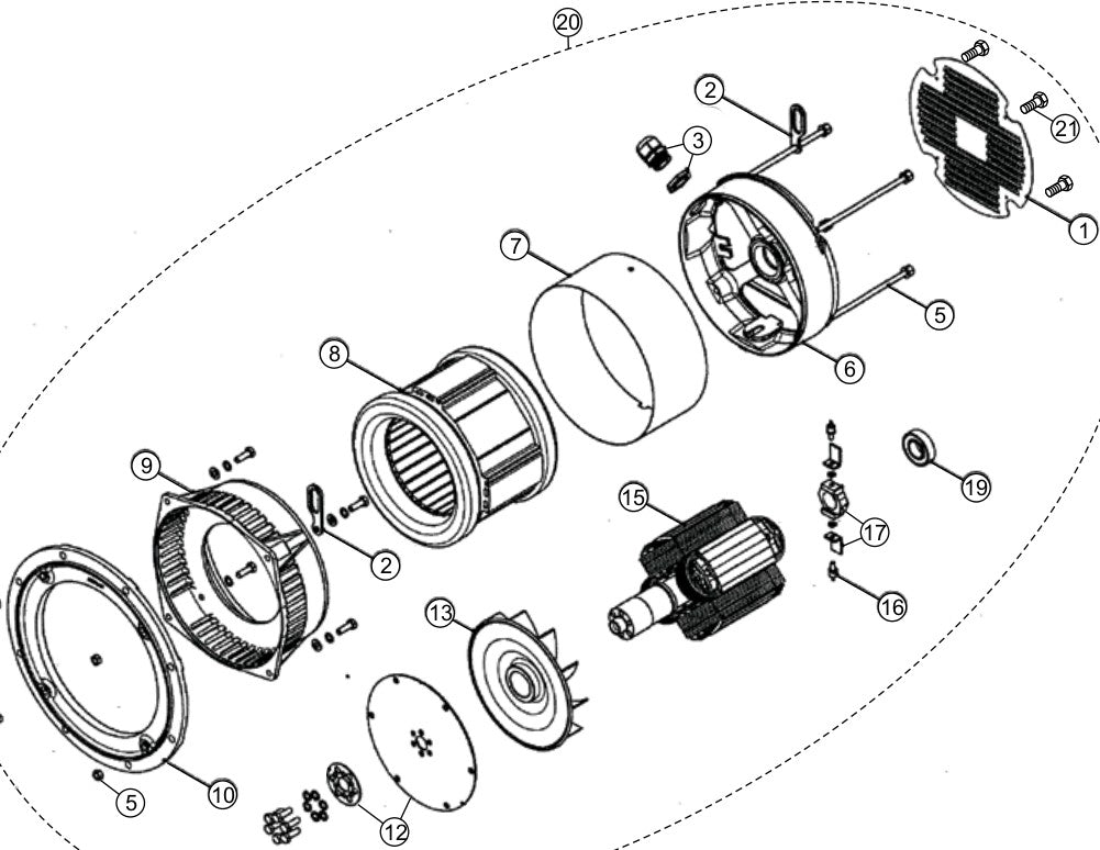 Generator Assembly Parts for LT12D50SA Light Tower By Multiquip