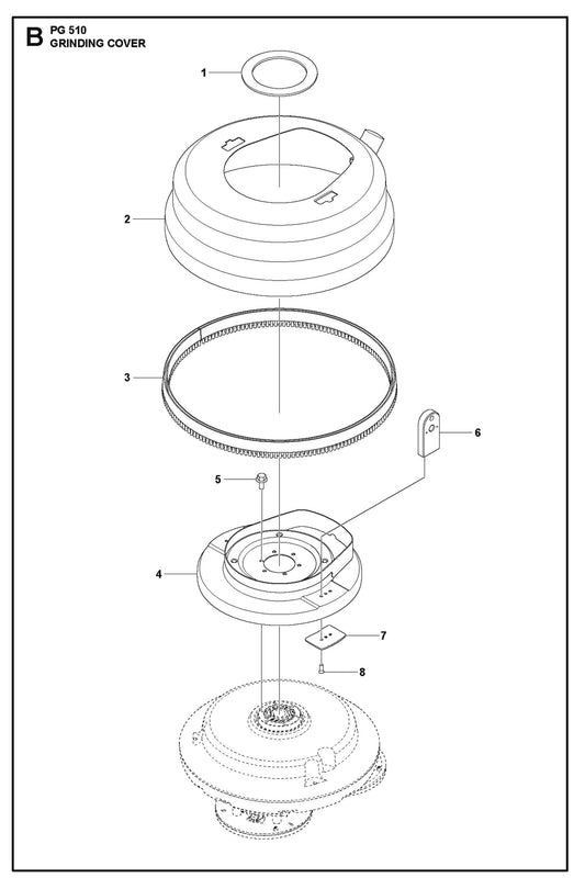Grinding Cover Parts For PG 510 By Husqvarna