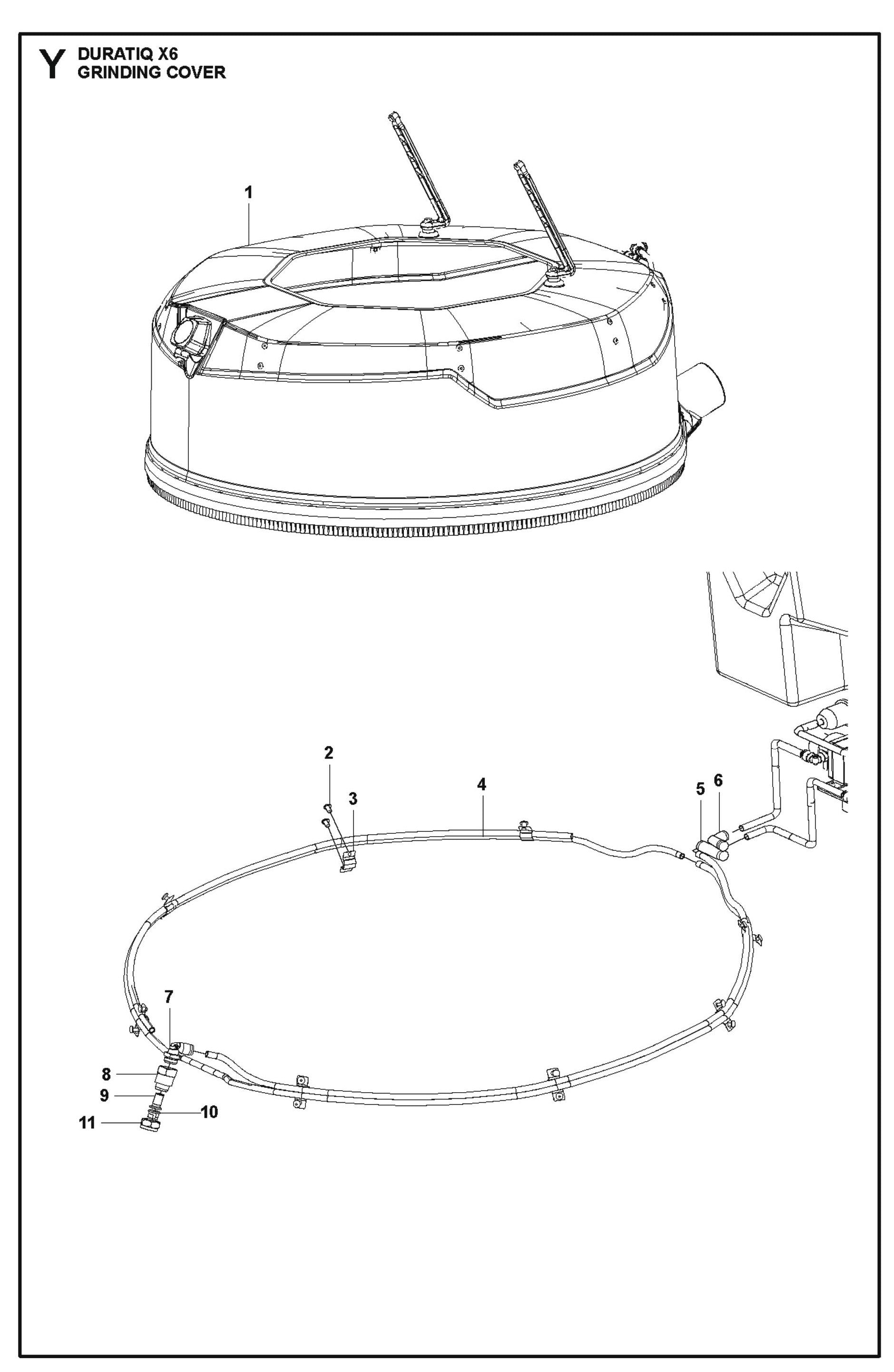 Grinding Cover Parts For HTC X6 By Husqvarna