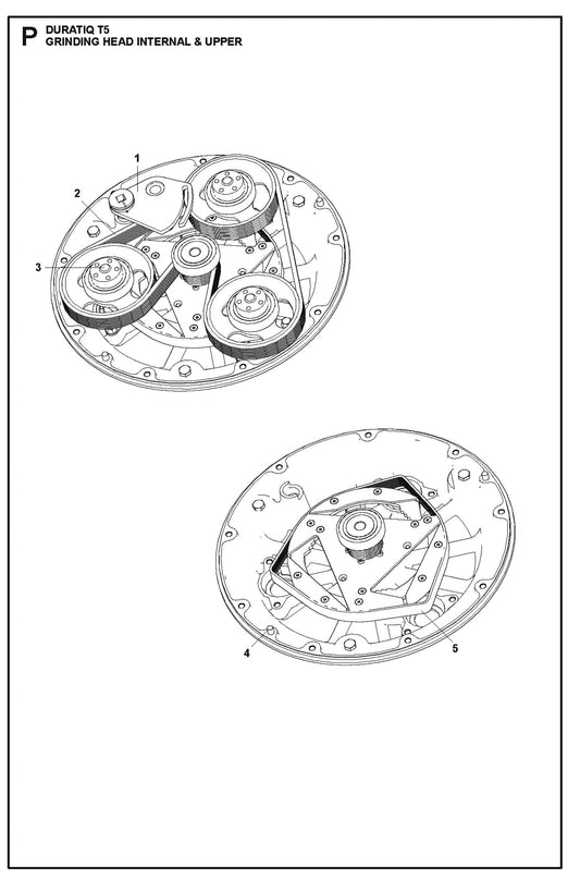Grinding Head Internal And Upper Parts For HTC T5 (4 KW) By Husqvarna