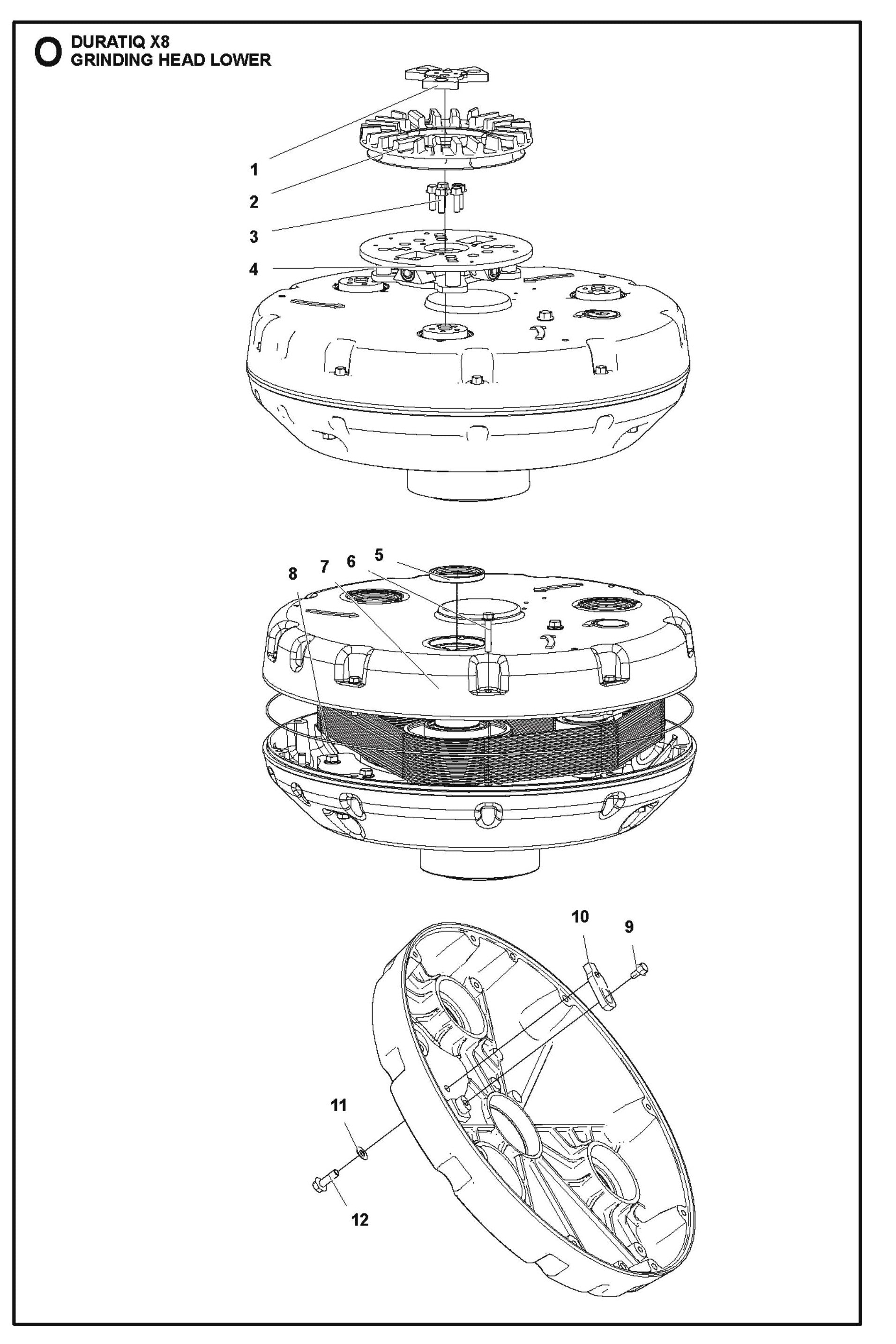 Grinding Head Lower Parts For HTC X8 By Husqvarna