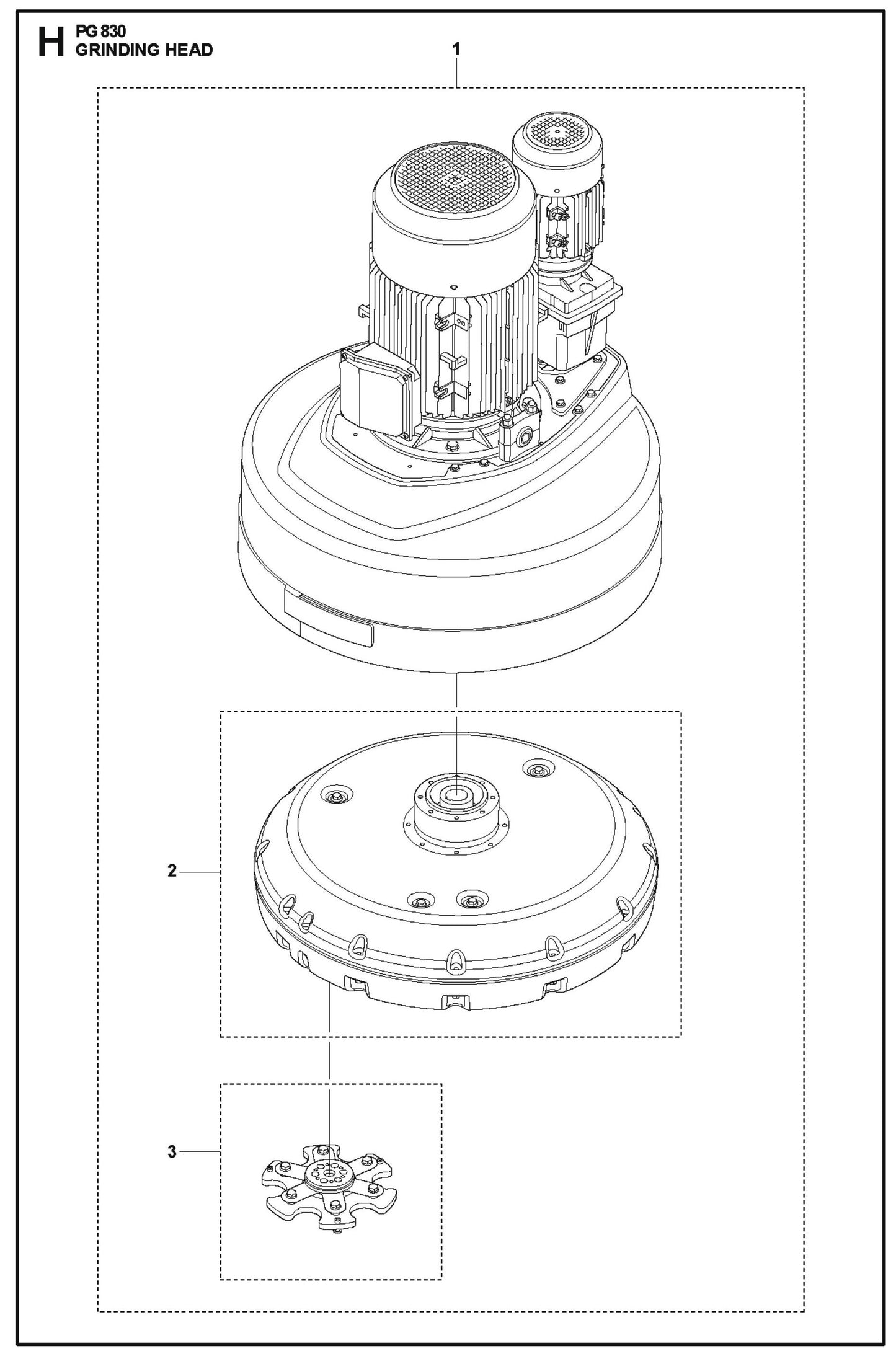 Grinding Head Parts For PG 830 By Husqvarna