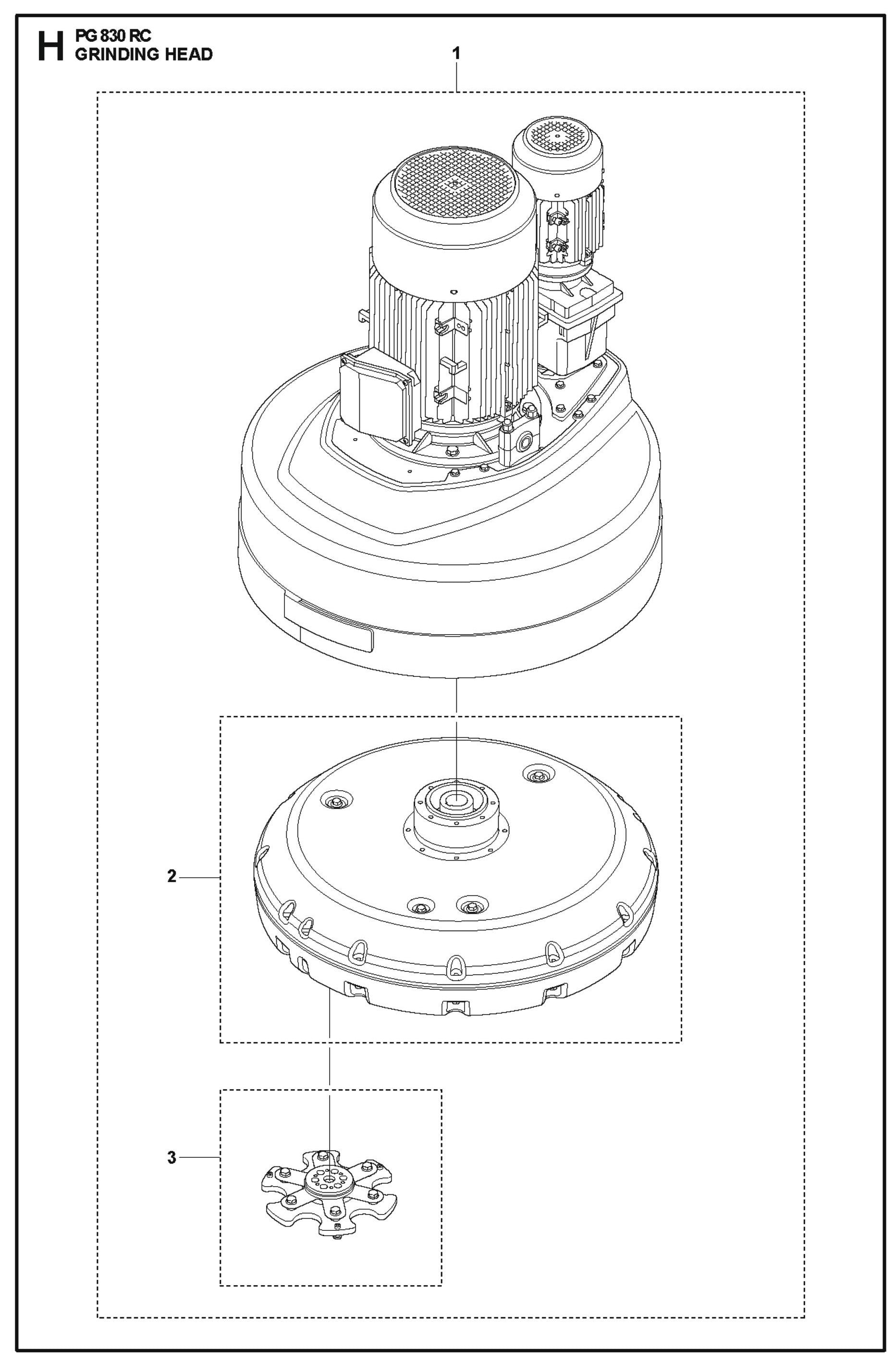 Grinding Head Parts For PG 830 RC By Husqvarna