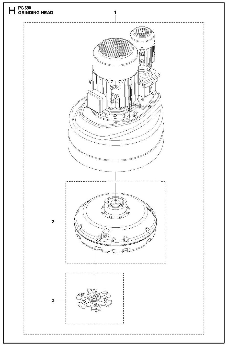 Grinding Head Parts For PG 690  By Husqvarna