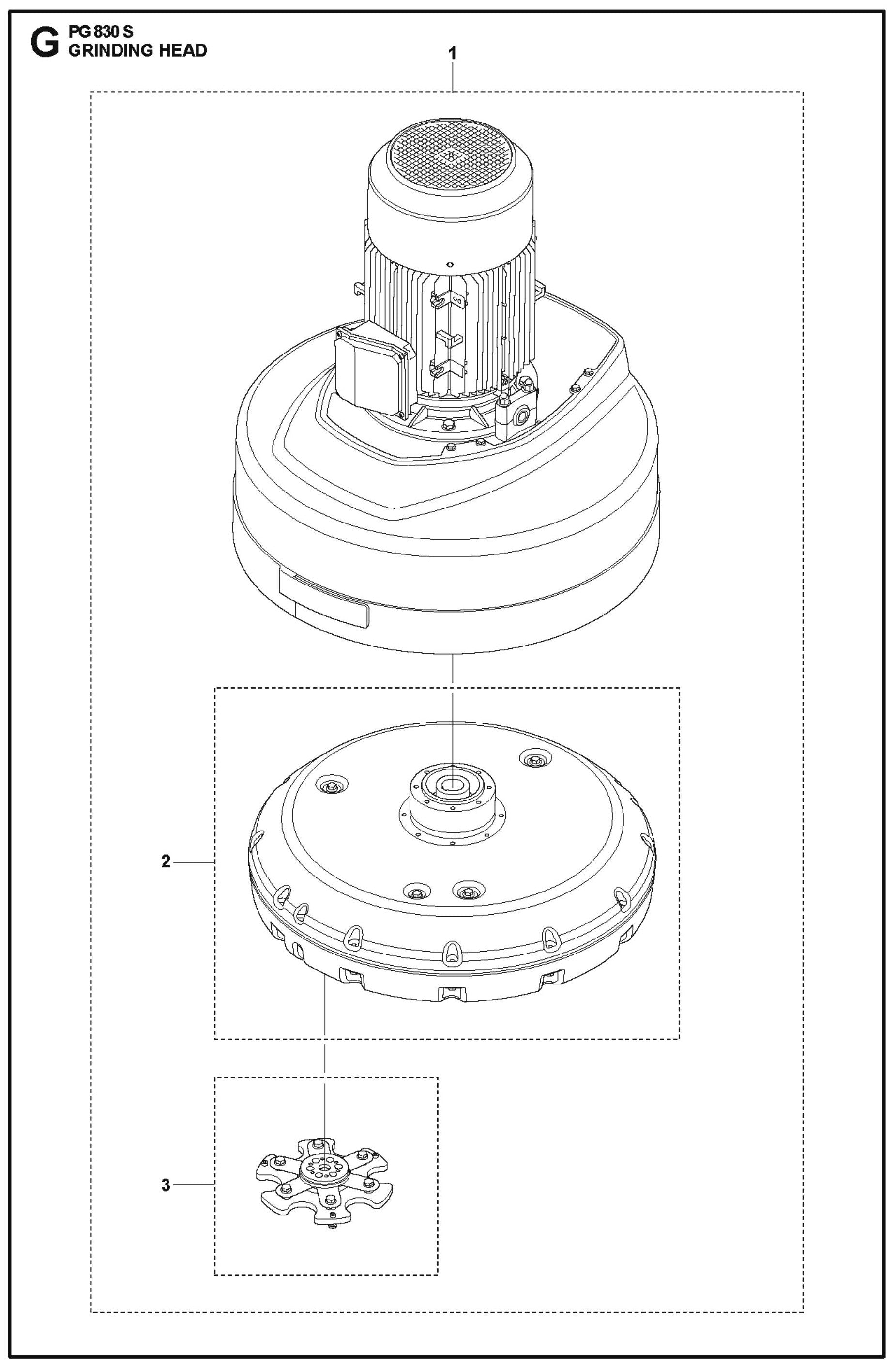 Grinding Head Parts For PG 830 S By Husqvarna