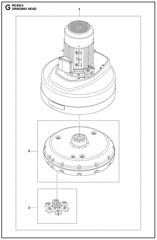 Grinding Head Parts For PG 830 S By Husqvarna