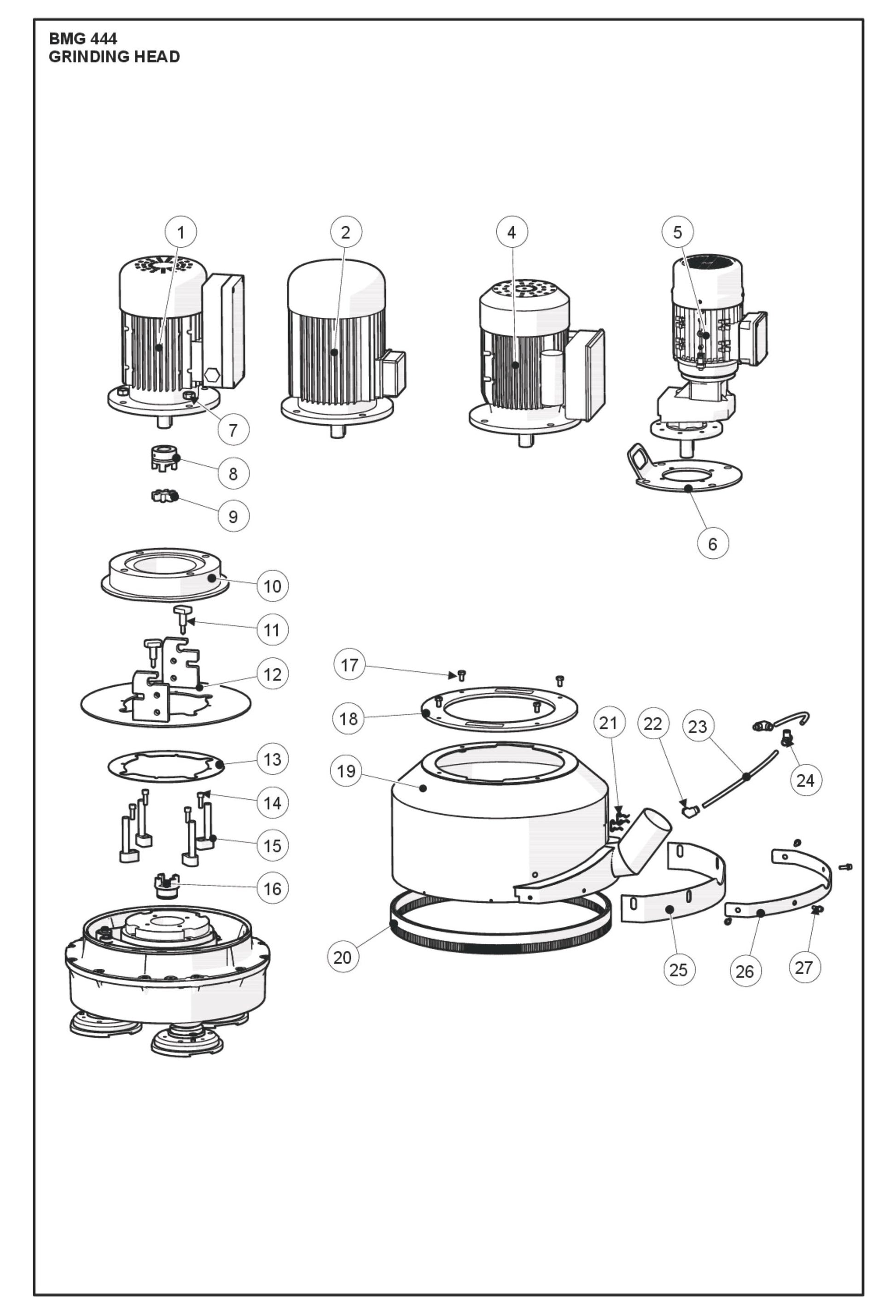 Grinding Head Parts For BMG 444 By Husqvarna