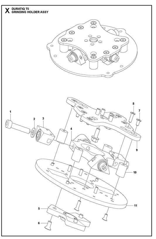 Grinding Holder Assembly Parts For HTC T5 (4 kW) By Husqvarna