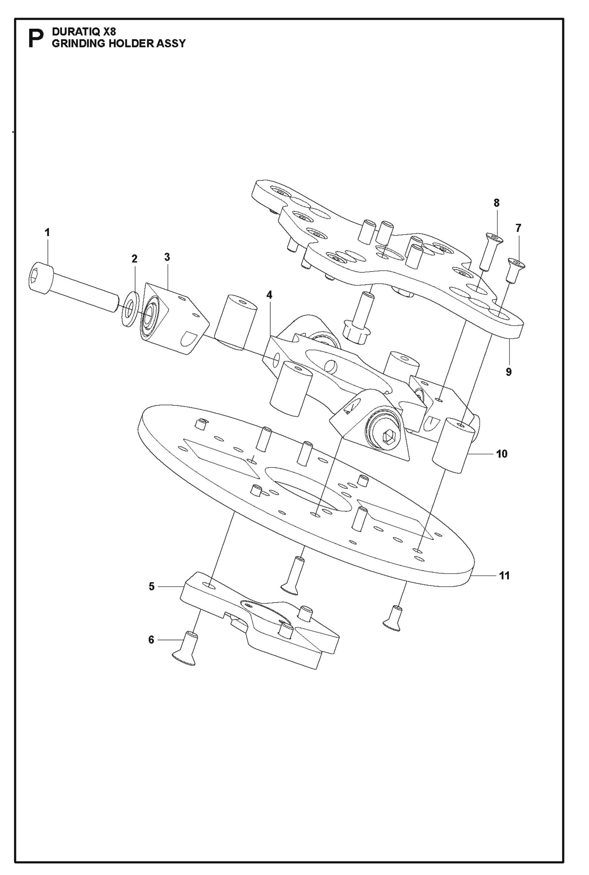 Grinding Holder Assembly Parts For HTC X8 By Husqvarna