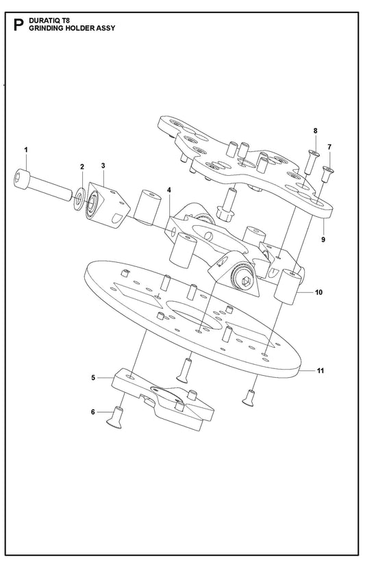 Grinding Holder Assembly Parts For HTC T8 By Husqvarna