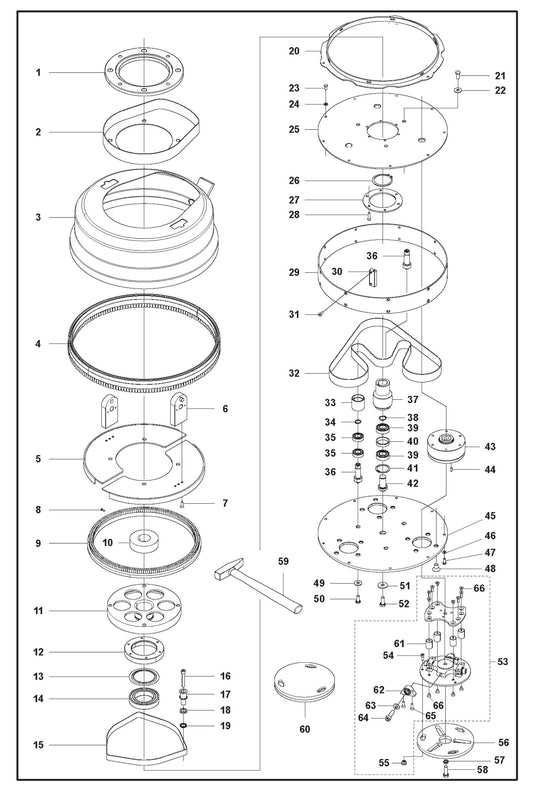 PG 450 v.3 Grinding Head Assembly Parts by Husqvarna