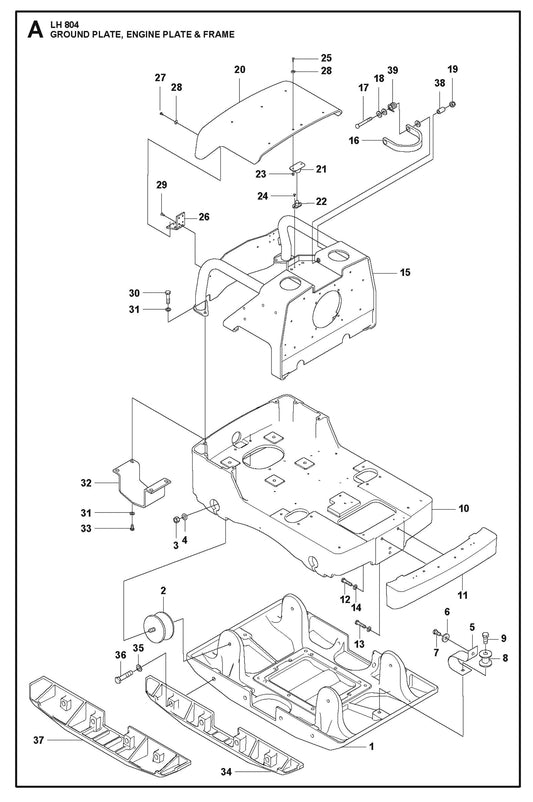 Ground Plate , Engine Plate &amp; Frame Parts For LH 804 By Husqvarna