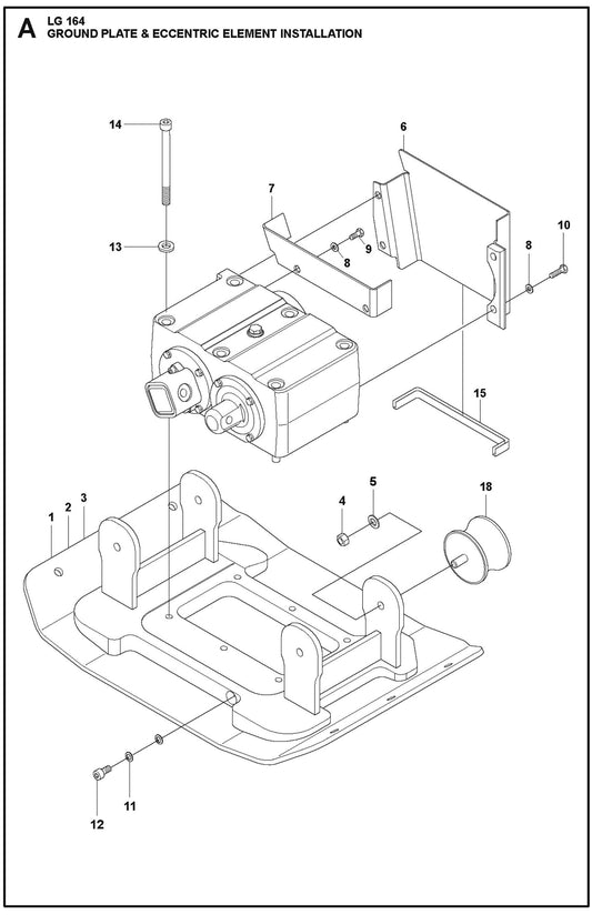 Ground Plate And Eccentric Element Installation System Parts For LG 164 Petrol By Husqvarna