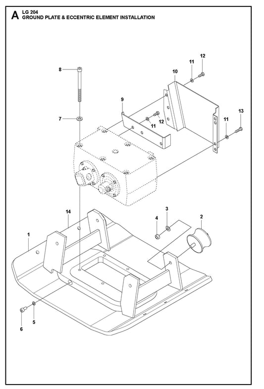 Ground Plate and Eccentric Element Installation Parts For LG 204 Petrol By Husqvarna