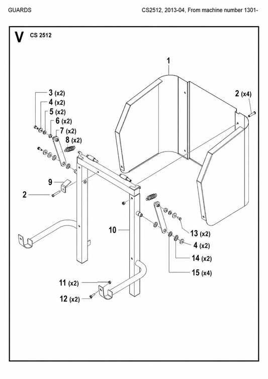 Guards Assembly 2 Parts For Wire Saw CS 2512 By Husqvarna