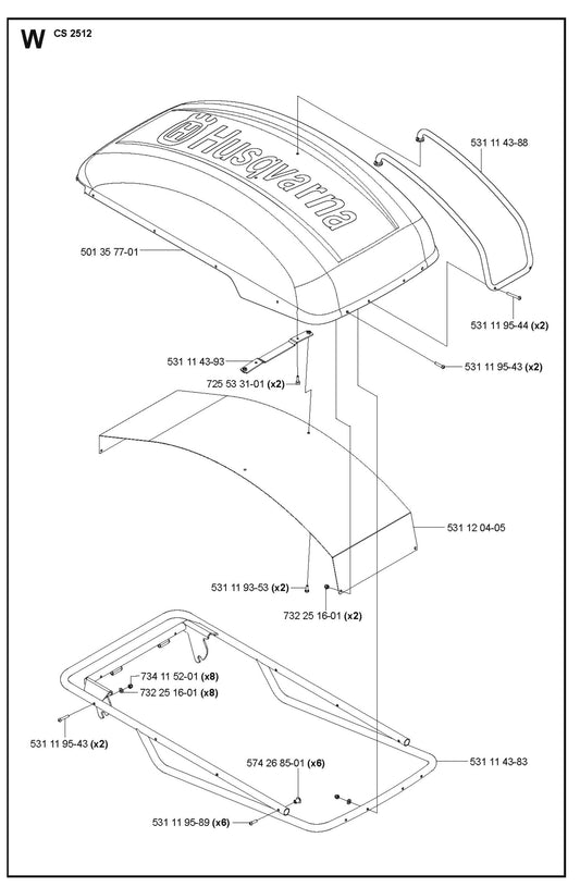 Guards Fig.3 Parts For Wire Saw CS 2512 By Husqvarna