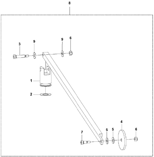 Guide Arm Assembly Parts for Soff Cut 150 Saw by Husqvarna