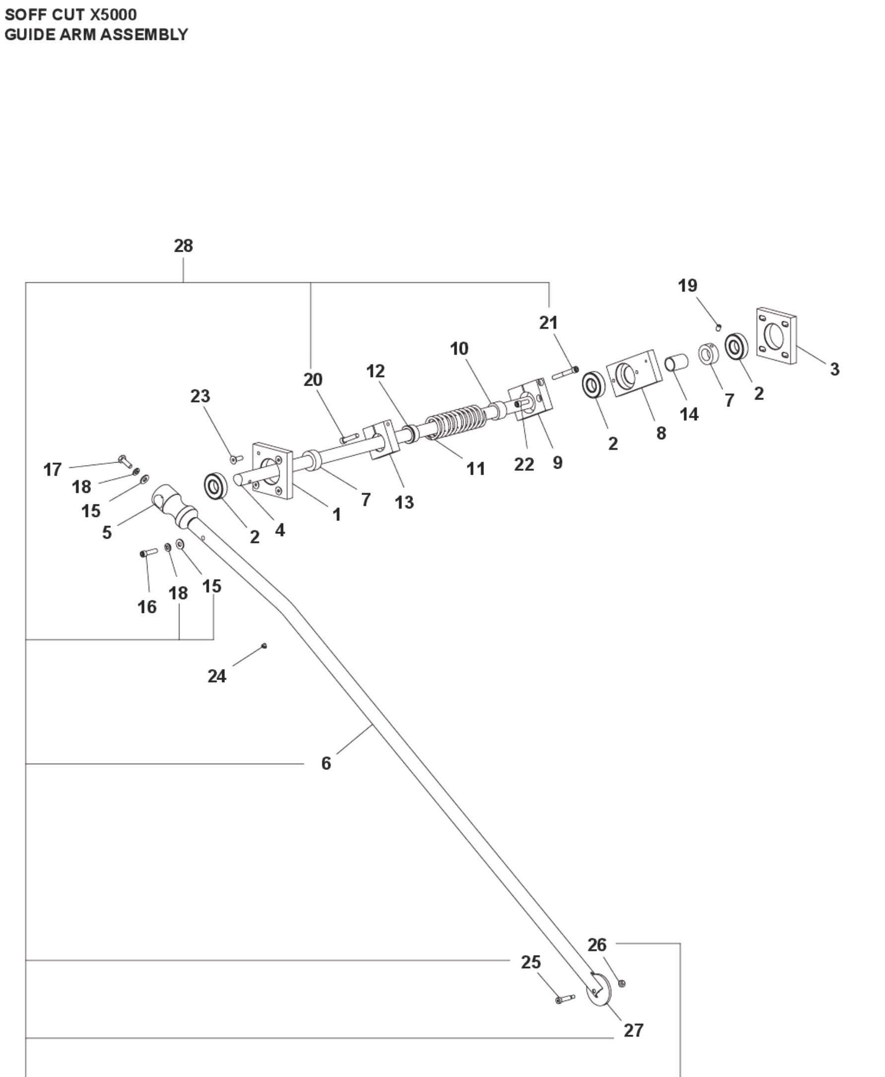 Guide Arm Assembly Parts For Soff Cut X5000 by Husqvarna