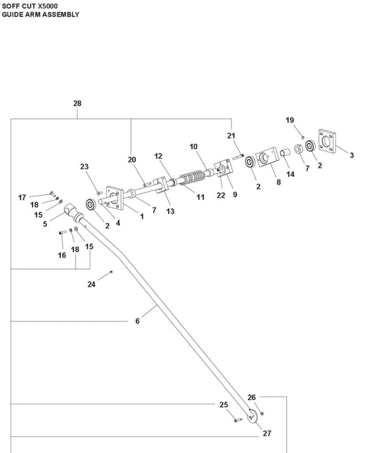 Guide Arm Assembly Parts For Soff Cut X5000 by Husqvarna