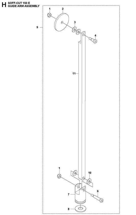 Guide Arm Assembly Parts For Soff Cut 150 E By Husqvarna