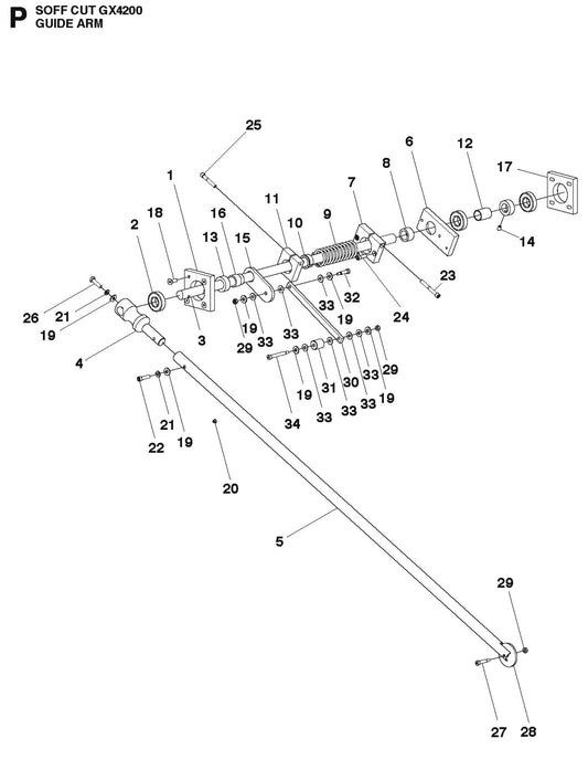 Guide Arm Parts For Soff Cut GX4200 by Husqvarna