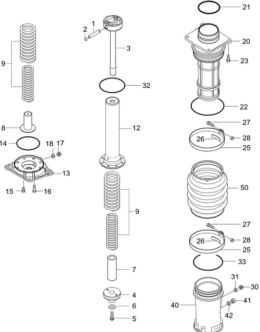 MTX50HD Guide Cylinder Assembly Parts